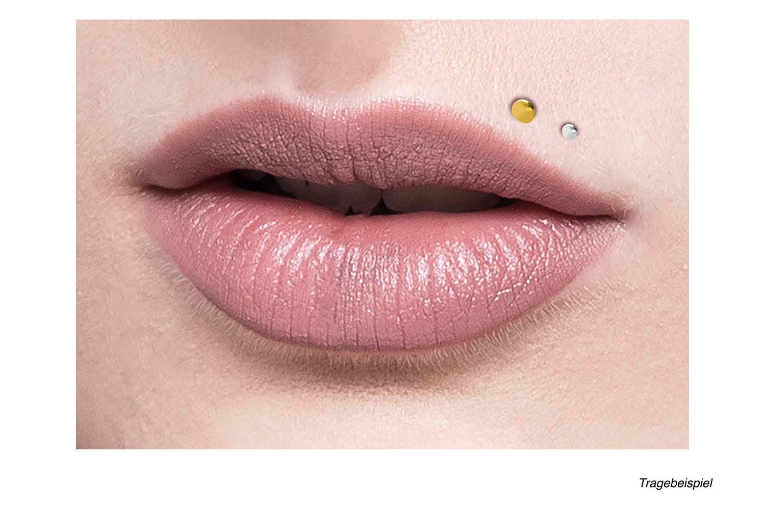 Titan Labret Stecker Triple Mini - Flat Disc Piercing Für Lippe & Ohr